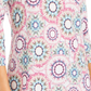 JM Women's Collection Printed 3/4-Sleeve Jacquard Top Navy Size Medium