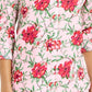 Charter Club Women's Floral Print Button Up Shirt Pink Size Medium