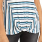 Style & Co Women's Striped Twist-Front Top  Dark Blue Size Small