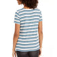 Style & Co Women's Striped Twist Front Top Blue Size X-Large