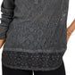 Style & Co Women's Lace Henley Top Black Size Medium