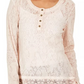 Style & Co Women's Lace Henley Top Pink Size Medium