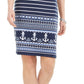 Karen Scott Women's Lace Up Split Neck Dress Navy Size Large