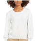 Style & Co Women's Pull Sleeve Blouson Sweater Winter White Size Large