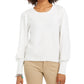 Style & Co Women's Pull Sleeve Blouson Sweater White Size X-Small