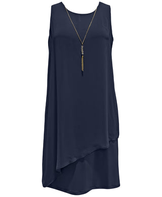 JM Collection Women's Necklace Embellished Sheath Dress Blue Size XX-Large