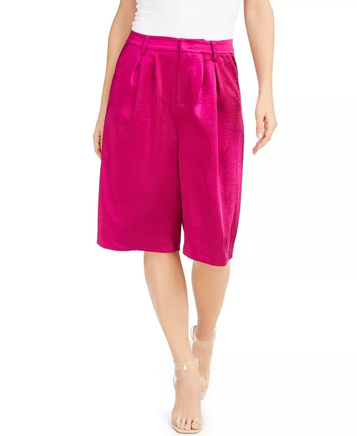 INC International Concepts Women's Satin Gaucho Pants Pink Size 10