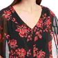 Bcx Junior's Floral Popover Top Black- Size Small