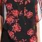 Bcx Junior's Floral Popover Top Black- Size Small