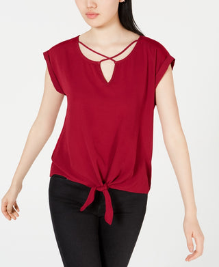 BCX Junior's Crisscross Knotted Top Purple Size Large