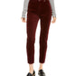 OAT Women's High Rise Skinny Corduroy Pants Red Size 27