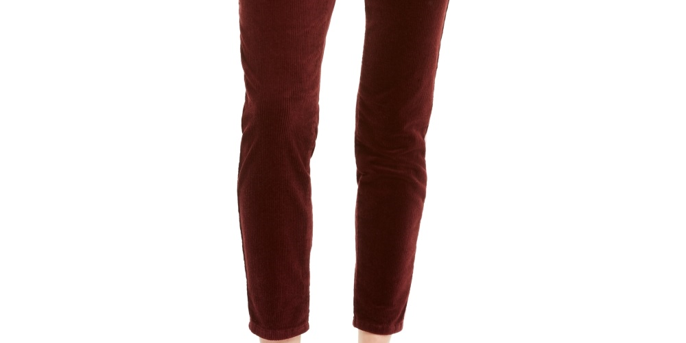 OAT Women's High Rise Skinny Corduroy Pants Red Size 31