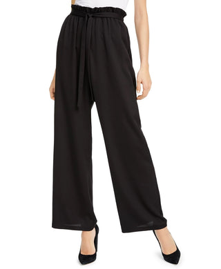 BCX Junior's Wide Leg Paperbag Pants Black Size Medium