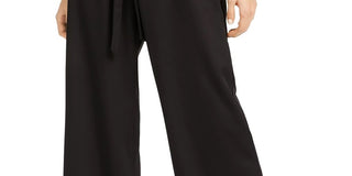 BCX Junior's Wide Leg Paperbag Pants Black Size Medium