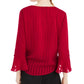 BCX Juniors' Bell-Sleeve Wrap Top Red Size Large