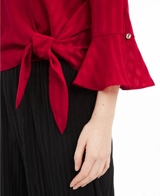 BCX Juniors' Bell-Sleeve Wrap Top Red Size Large