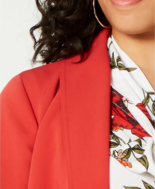 Bar III Women's Wrap Wear To Work Jacket Red Size 1X