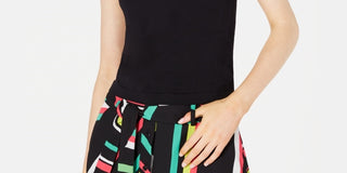 Bar III Women's Sleeveless Top Black Size X-Large