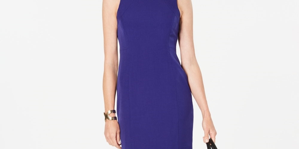 Kasper Women's Sleeveless Sheath Dress Dark Purple Size 10