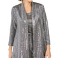 Kasper Women's Metallic Open-Front Jacket Silver Size Medium