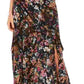 INC International Concepts Women's Floral Print Velvet Maxi Dress Black Size 6