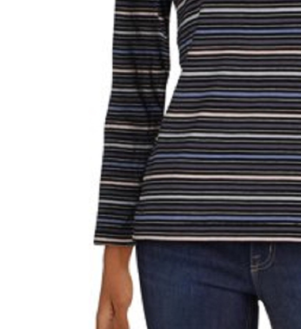Anne Klein Women's Striped Boatneck T-Shirt Blue Size Medium