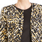 Kasper Women's Open-Front Animal-Print Jacket Yellow Size 4