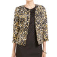 Kasper Women's Open Front Animal Print Jacket Yellow Size 6