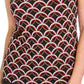 Kasper Women's Black Printed Sleeveless Jewel Neck Top Red Size Small