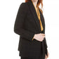 Bar III Women's Faux-Double-Breasted Windowpane-Print Jacket Black Size 4