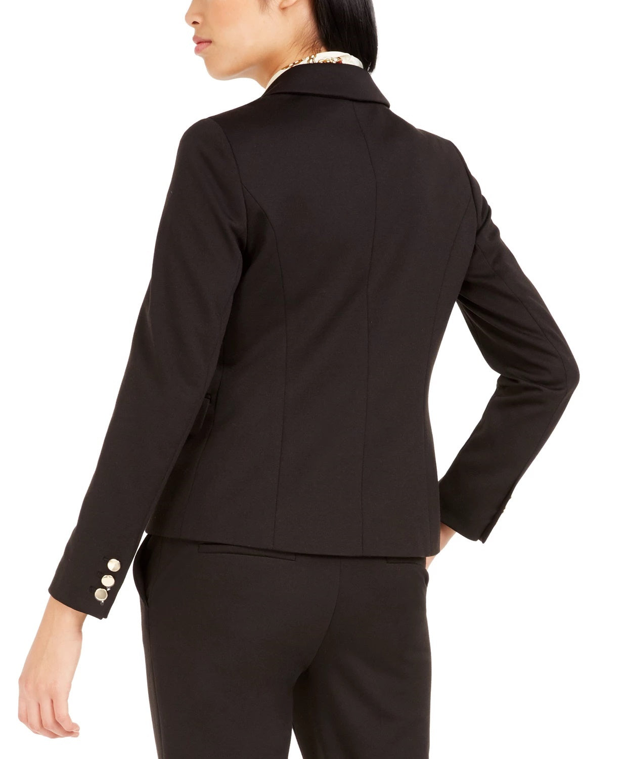 Bar III Women's Double-Breasted Jacket Black Size 6