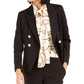 Bar III Women's Double-Breasted Jacket Black Size 6