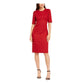 Anne Klein Women's Red 3/4 Sleeve Knee Length Sheath Party Dress Wine Size 8