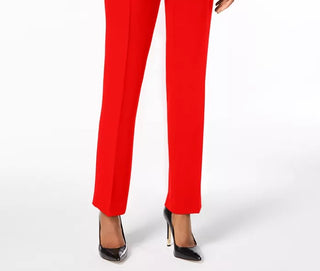 Kasper Women's Slim Straight-Leg Modern Trousers Wine Size 16