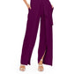 INC International Concepts Women's Belted Flyaway-Leg Jumpsuit Wine Size 2