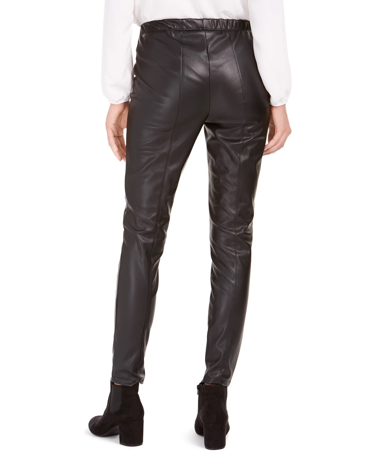 Bar III Women's Faux-Leather Skinny Pants Black Size Medium