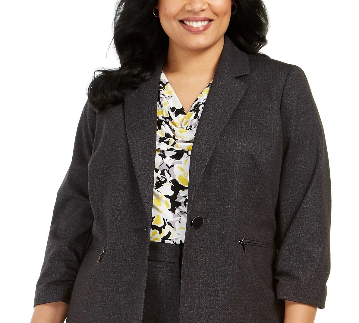 Kasper Women's Button Blazer Black Size 20W