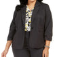 Kasper Women's Zippered Blazer Wear To Work Jacket Charcoal Size 20W