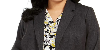 Kasper Women's Zippered Blazer Wear To Work Jacket Charcoal Size 20W