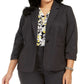 Kasper Women's Zippered Blazer Wear To Work Jacket Charcoal Size 22W