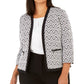Kasper Women's Zippered Pocketed Chevron Wear To Work Jacket Charcoal Size 14 W