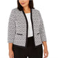 Kasper Women's Zippered Pocketed Chevron Wear To Work Jacket Charcoal Size 14 W