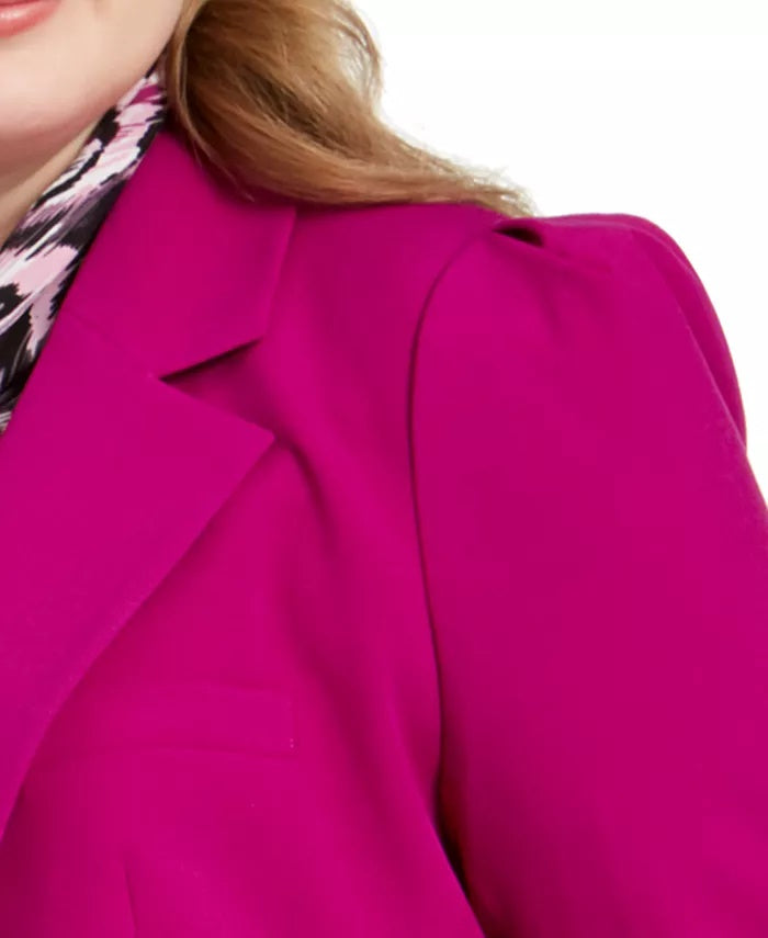 Bar III Women's Trendy Plus Size One-Button Blazer Bright Pink Size 20W