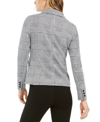 Bar III Women's Houndstooth-Print Double-Breasted Jacket Black Size 0