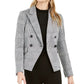 Bar III Women's Houndstooth-Print Double-Breasted Jacket Black Size 4