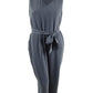 Bar III Women's Soft-Crepe Belted Jumpsuit  Silver Size X-Large