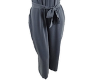 Bar III Women's Soft-Crepe Belted Jumpsuit  Silver Size X-Large