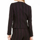 Bar III Women's Striped Open Front Jacket Black Size X-Small