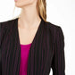 Bar III Women's Striped Open Front Jacket Black Size X-Small