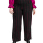 Bar III Women's Plus Striped Suit Separate Wide Leg Pants Black Size 14w